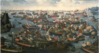 Picture Of Ships At The Battle Of Lepanto In 1571