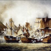 Picture Of The Battle Of Trafalgar In 1805